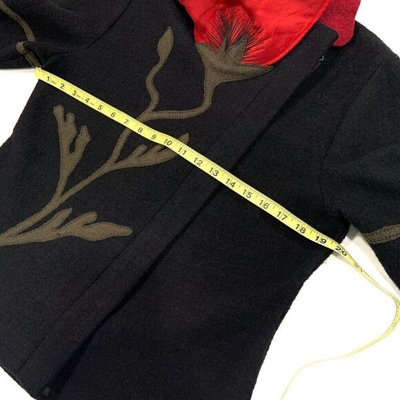 COVELO Boiled Wool & Silk Poppy Sweater Jacket (Sz M) - Picture 10 of 11